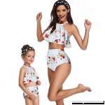 FEIBOLY Mother Girl Swimwear Two Pieces Print Bikini Set Girls Swimsuits for Women High Waisted Family Matching Swimsuit Gb White B07QB63YRK